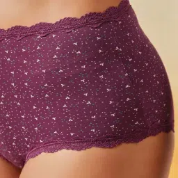 Clovia Purple Regular Fit Printed Panties image 3
