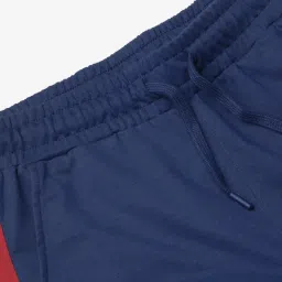 The Souled Store Blue Cotton Straight Fit Colour Block Shorts image 3