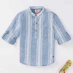Ed-a-Mamma Kids Blue & White Striped Shirt-picture-37