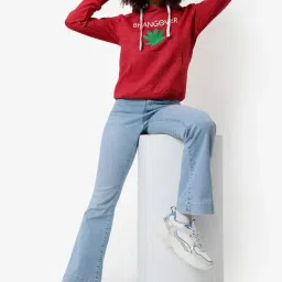 Campus Sutra Red Cotton Graphic Print Sweatshirt-picture-44