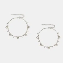 Shaya Rani Udaymati Sesayana Sculpture Anklets in Oxidised 925 Silver image 3