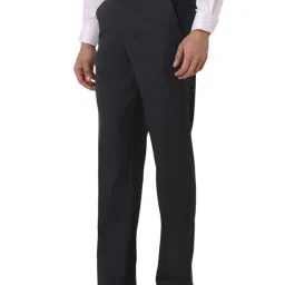 Van Heusen Grey Regular Fit Checks Trousers image 3