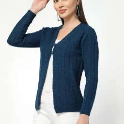 Kalt Teal Self Design Cardigan image 3