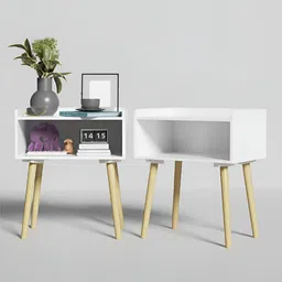 Myntra Elegant Homes 2Pcs White & Beige Wooden Sturdy Corner Sofa-Side Bedside Tables-picture-29