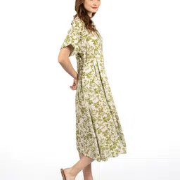 CORY EDGE Women Floral Print A-Line Midi Dress image 3