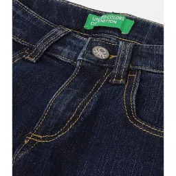 United Colors of Benetton Boys Navy Solid Jeans image 3