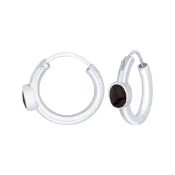Taraash 92.5 Sterling Silver Drop Shape Brown Enamel Hoop Earring image 3