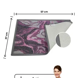 Bianca Pink & Grey Nylon Abstract Door Mat (Medium) image 3