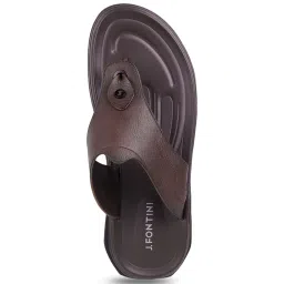 J. Fontini by Mochi Men's Brown Thong Sandals image 3