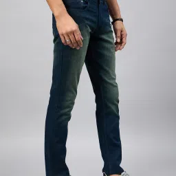 Club York Blue & Green Regular Fit Lightly Washed Jeans image 3