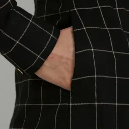 Fablestreet Black Cotton Regular Fit Checked Dress image 5