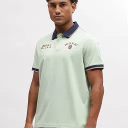 Iconic Men Solid Regular Fit Cotton T-shirt image 3