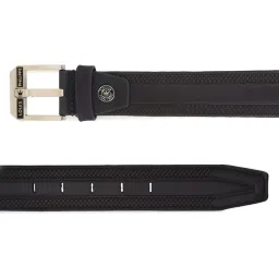 Louis Philippe Black Leather Textured Casual Belt for Men image 3