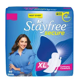 Stayfree Secure Cottony Comfort XL Sanitary Napkins With Wings - 40 pads-picture-40