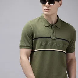 U.S. Polo Assn. Slim Fit Brand Logo Embroidered Polo Collar Pure Cotton T-shirt-picture-35