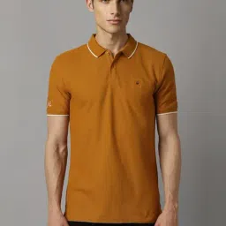 Louis Philippe Brown Cotton Slim Fit Polo T-Shirt-picture-37