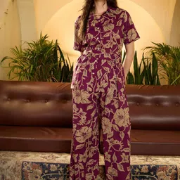 IMANA Printed Pure Cotton Shirt Collar Shirt With Trousers Co-Ords-image-14