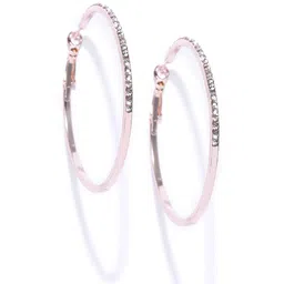 OOMPH Rose Gold-Toned Handcrafted Circular Hoop Earrings image 2