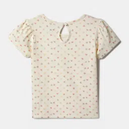 Nauti Nati Girls Off White And Blue Cotton Graphic Print Top-image-81