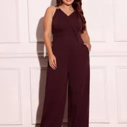 Miss Chase A+ Red Polyester Solid Jumpsuits-picture-35
