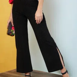 Globus Black Textured High Rise Jeggings-image-44