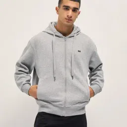 The Bear House Grey Relaxed Fit Hoodie-image-40