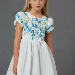 Cherry Crumble By Nitt Hyman Girls White Polyester Embellished Dress-image-21