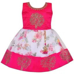Wish Karo Girls White Embroidered Party Dress-image-54