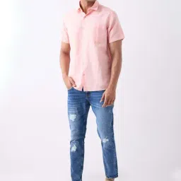 Spykar Pink Slim Fit Shirt image 5