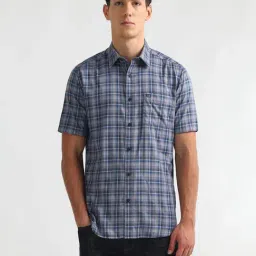 Arrow Sport Blue Checked Regular Fit Shirt-image-70
