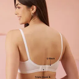 Clovia White Cotton T-Shirt Bra image 2