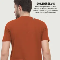 Freecultr Rust Orange Cotton Regular Fit T-Shirt image 2