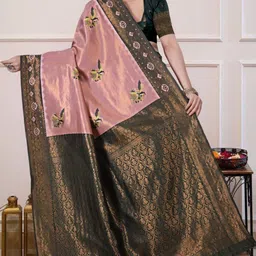 LALITATEX Woven Design Embroidered Art Silk Heavy Work Banarasi Saree image 4
