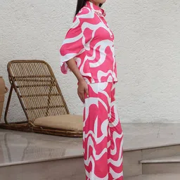 Sweet Dreams Abstract Printed Three-Quarter Sleeves Shirt & Palazzos image 2