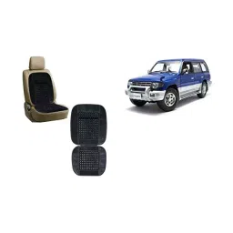 Auto Pearl Car Wooden Bead Seat Cushion with Grey Velvet Border Compatible for Pajero Set of 2 Pcs-picture-36