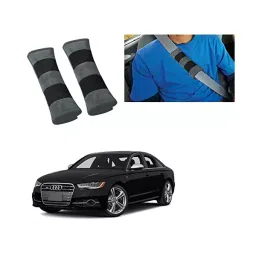 Auto Pearl Seat Belt Cushion (Pack of 2, Grey Black) Compatible for Audi S6-picture-11