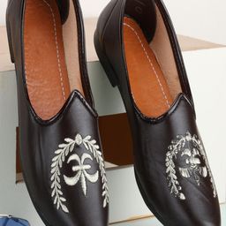 KRITARTH Men Ethnic Motif Water Repellent Leather Mojaris-picture-21