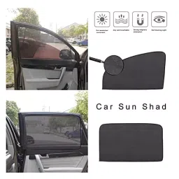 Auto Pearl Window Plug-in Half Sun Shades Z Black Compatible For Maruti Suzuki Brezza 2016-2021, HalfCurtain_VitaraBrezza (Set of 4) image 2