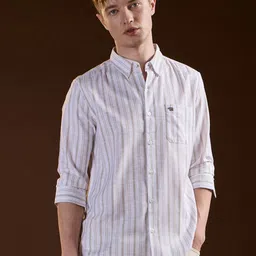 THE BEAR HOUSE Men Slim Fit Opaque Striped Casual Shirt-picture-47