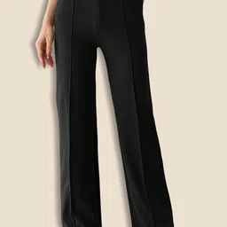 QIOA Women Relaxed High-Rise Wrinkle Free Pleated Trousers-image-38