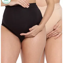 Inner Sense Organic Cotton Antimicrobial V Band Panty Pack Of 2 - Black Beige-picture-18