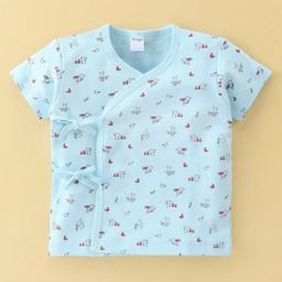 Tango Single Jersey Knit Half Sleeves Vest Bunny Print - Blue-picture-12