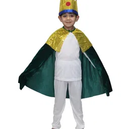 Kaku Fancy Dresses Full Cape Sleeves King Costume Set - Green-picture-25
