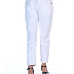 Knit N Knot Cotton Stretch Denim Solid Jeans - White-picture-28