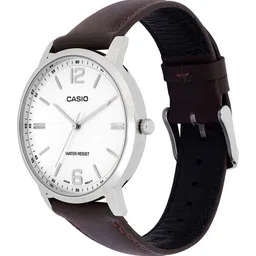 CASIO Men Brass Dial & Leather Straps Analogue Watch A2440 image 5