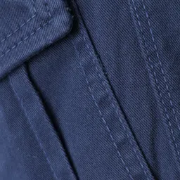 Olio Kids Cotton Woven Full Length Solid Color Trouser with Pockets - Navy Blue image 4