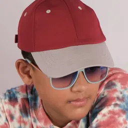 DukieKooky Cotton Colour Blocked Baseball Cap - Red - Circumference - 53 cm image 4