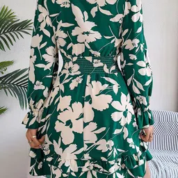 StyleCast x Revolte Tropical Print Chiffon Fit & Flare Dress image 2