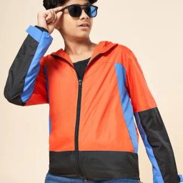 Coolsters by Pantaloons Boys Orange Polyester Color Block Jacket-picture-6