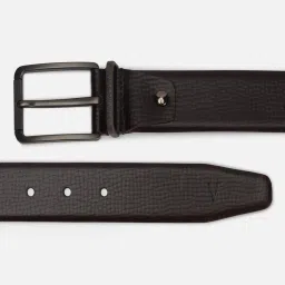 Van Heusen Black Leather Textured Waist Belt for Men image 3